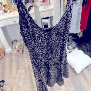 Silver/black mini dress
